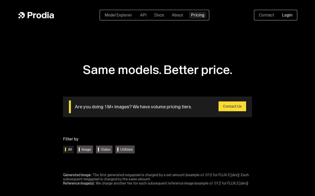 Prodia — pricing page