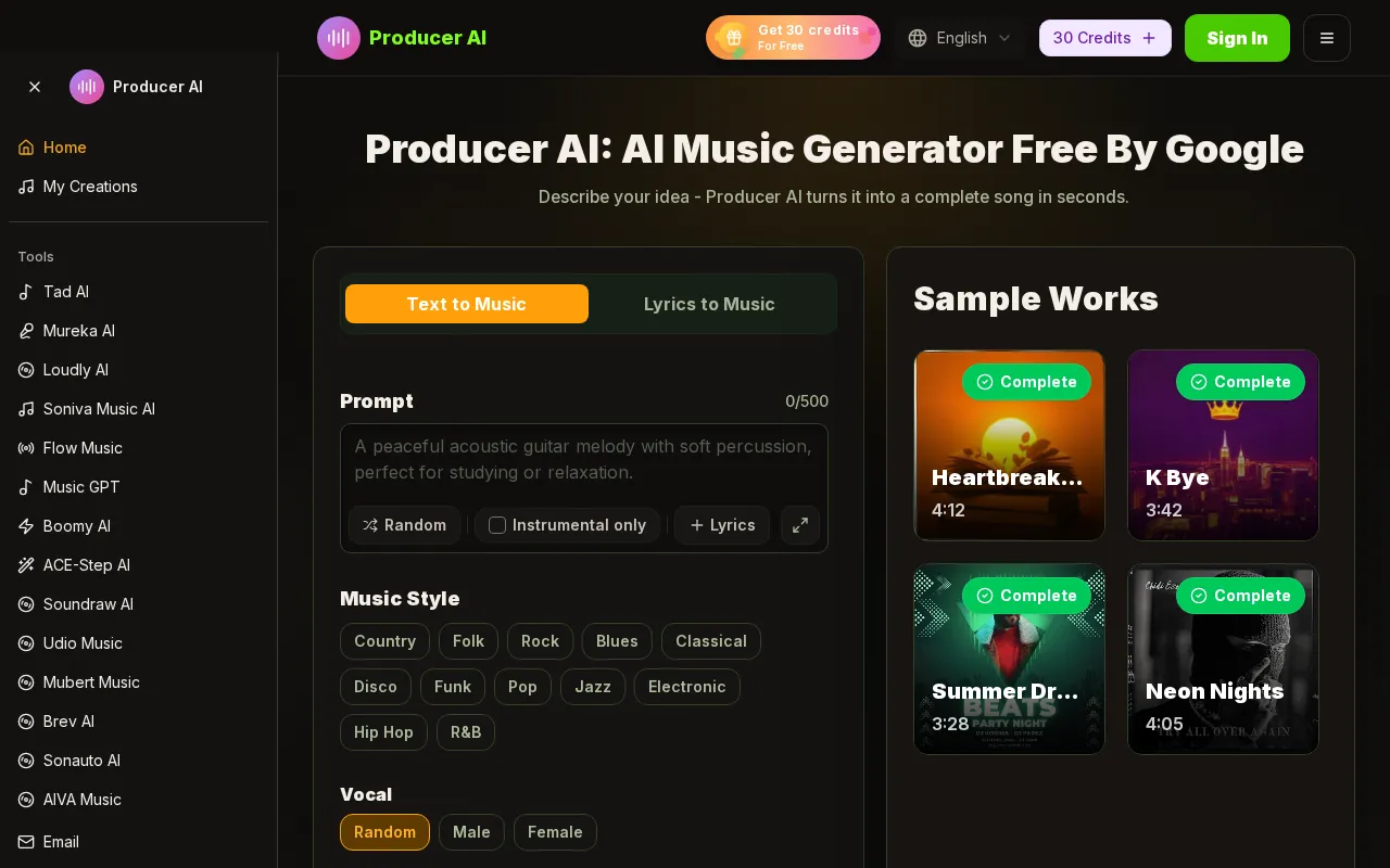 Producerai.art — preview screenshot