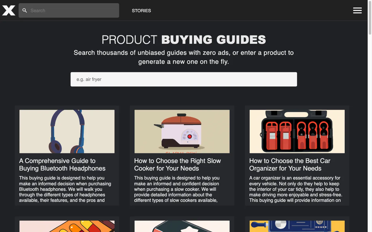 Product Buying Guides — preview screenshot