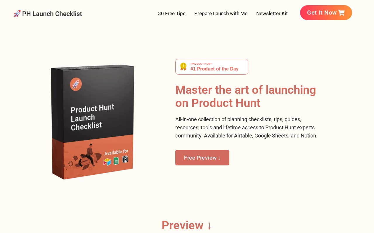 Product Hunt Launch Checklist — preview screenshot