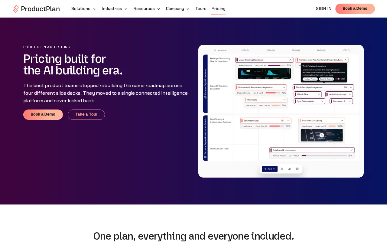 Productplan — pricing page