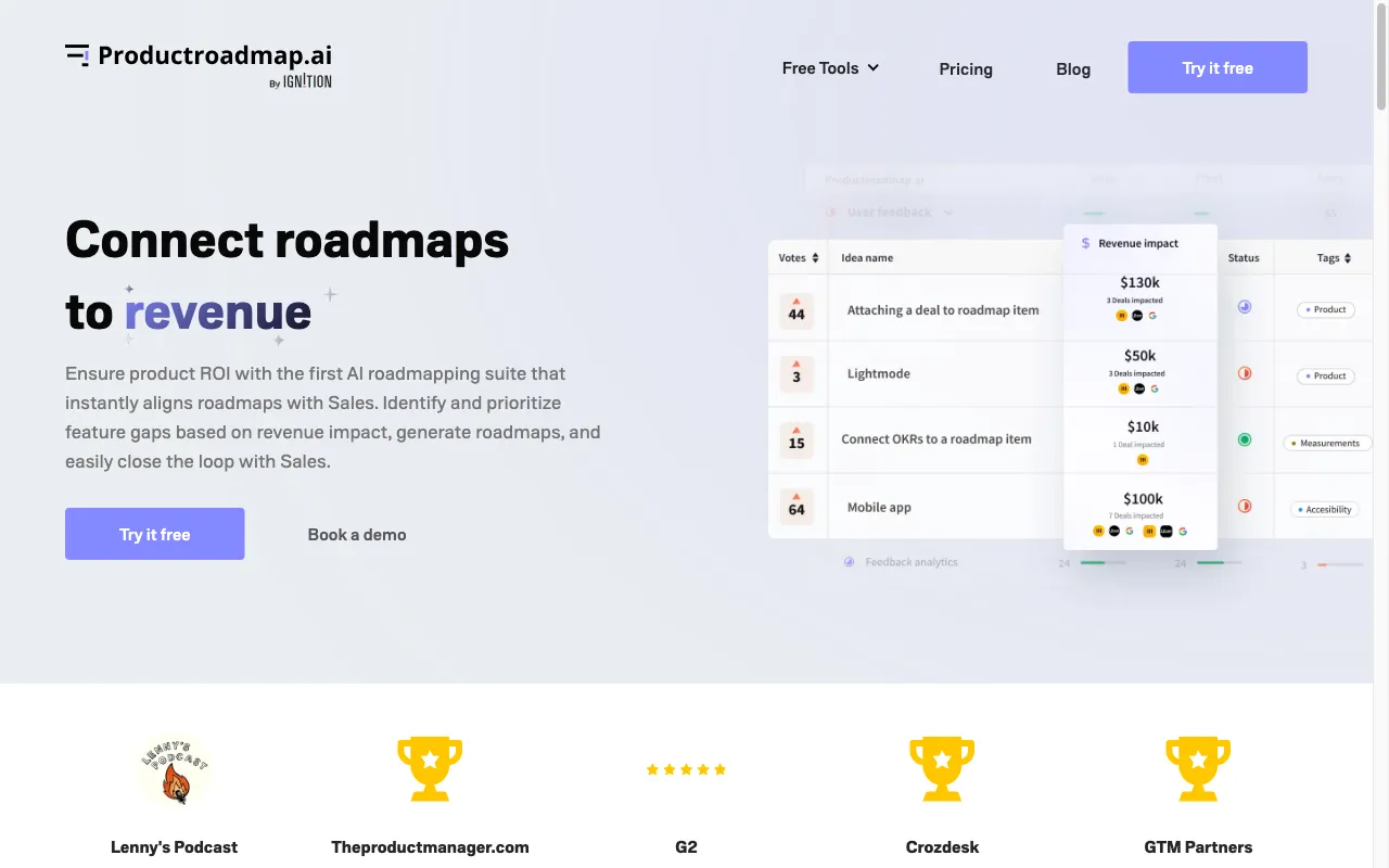 Productroadmap.ai (by Ignition) — preview screenshot