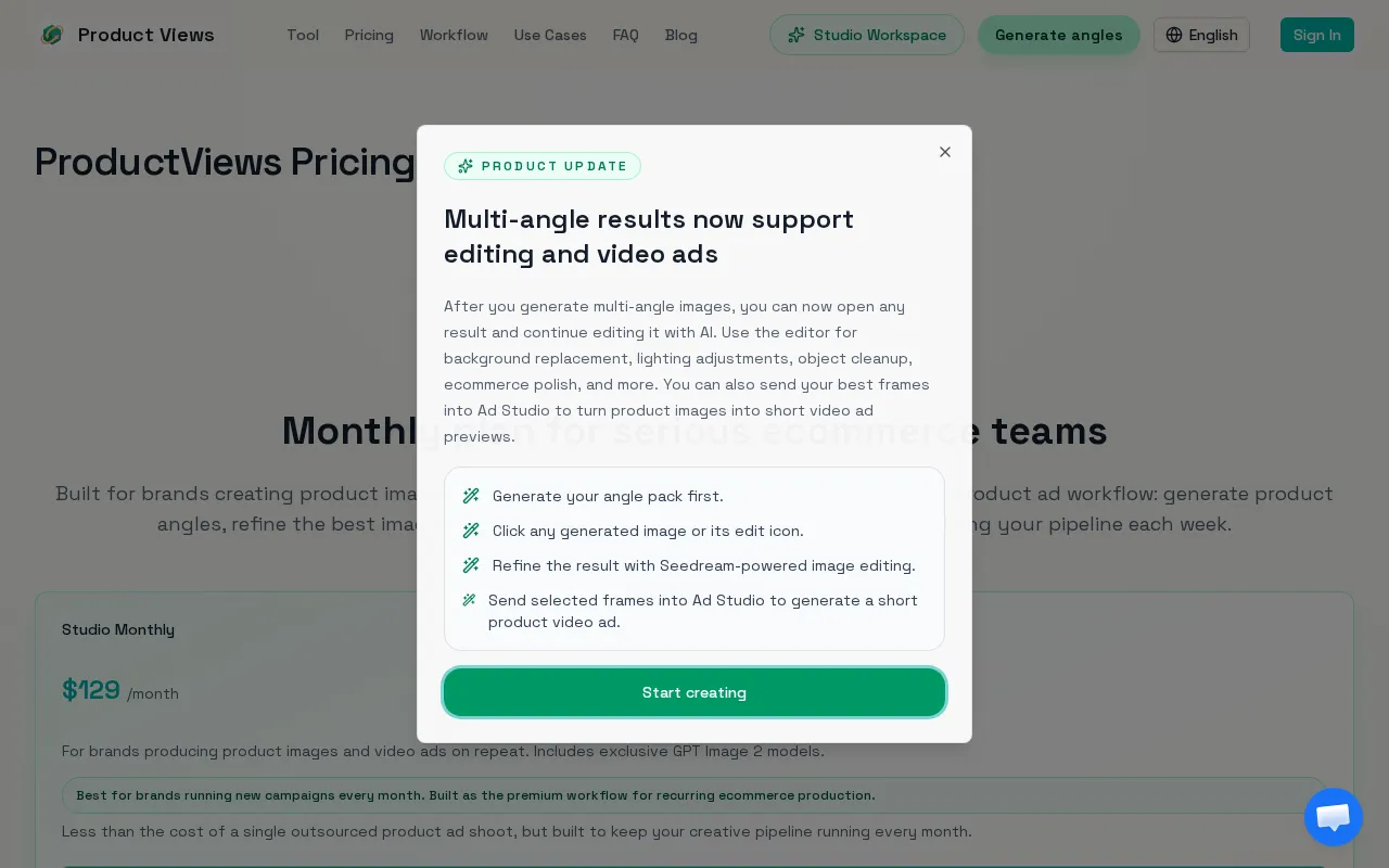 ProductViews — pricing page