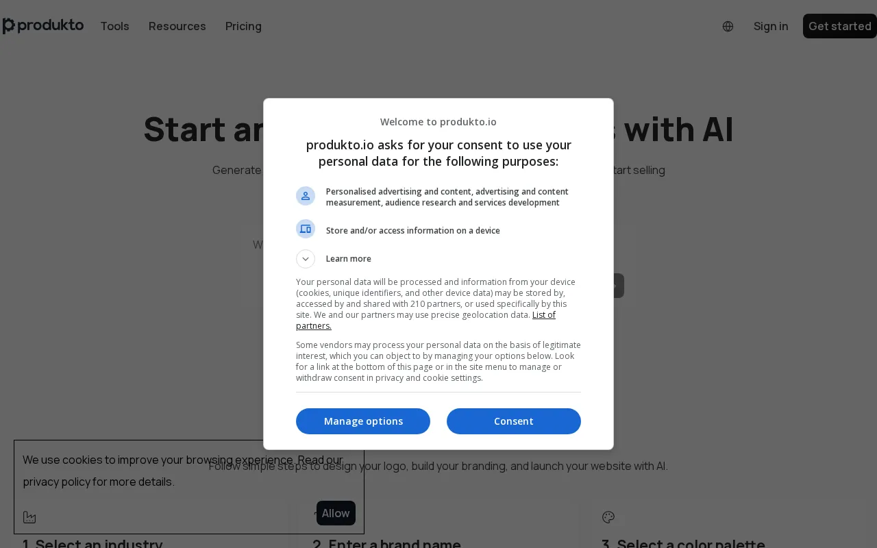 Produkto — preview screenshot
