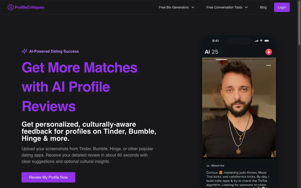 ProfileCritiques — preview screenshot