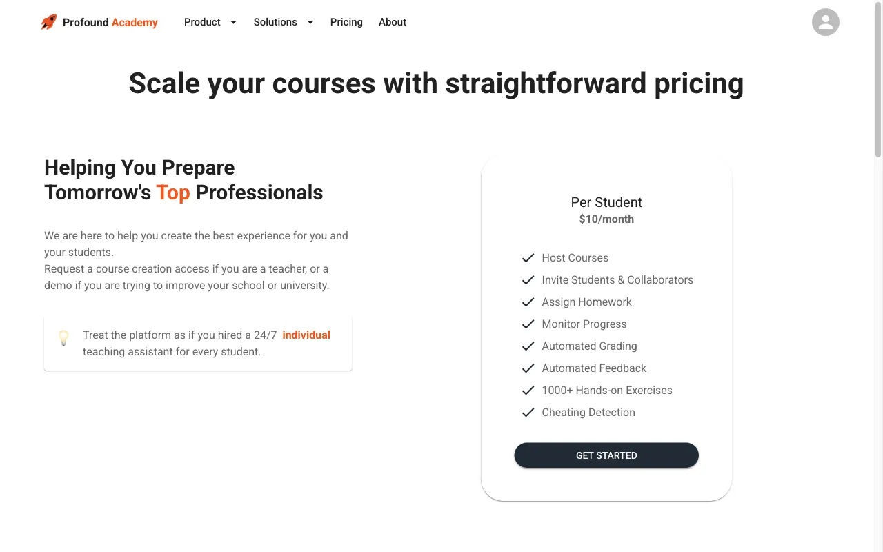 Profound Academy — pricing page