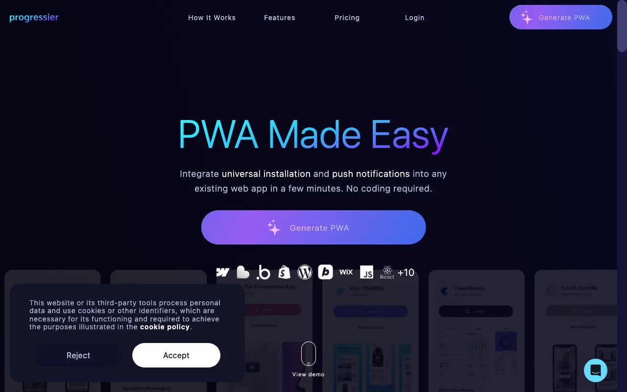 Progressier — preview screenshot