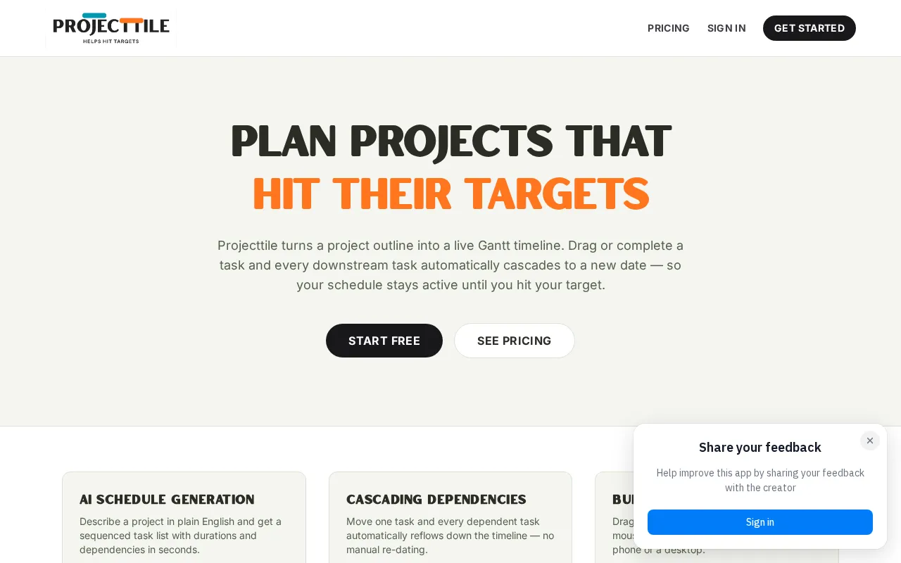 Projecttile — preview screenshot