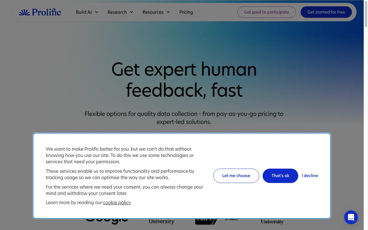 prolific.com — pricing page