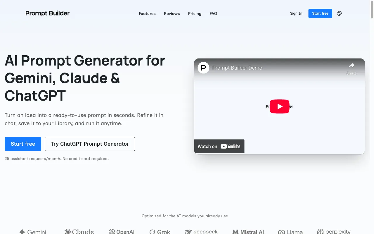 Prompt Builder — preview screenshot