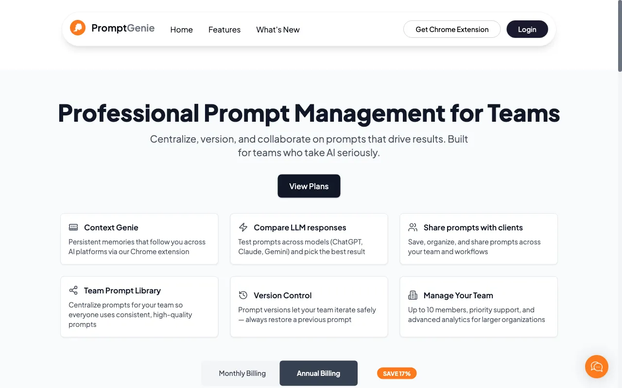 Prompt Genie — pricing page