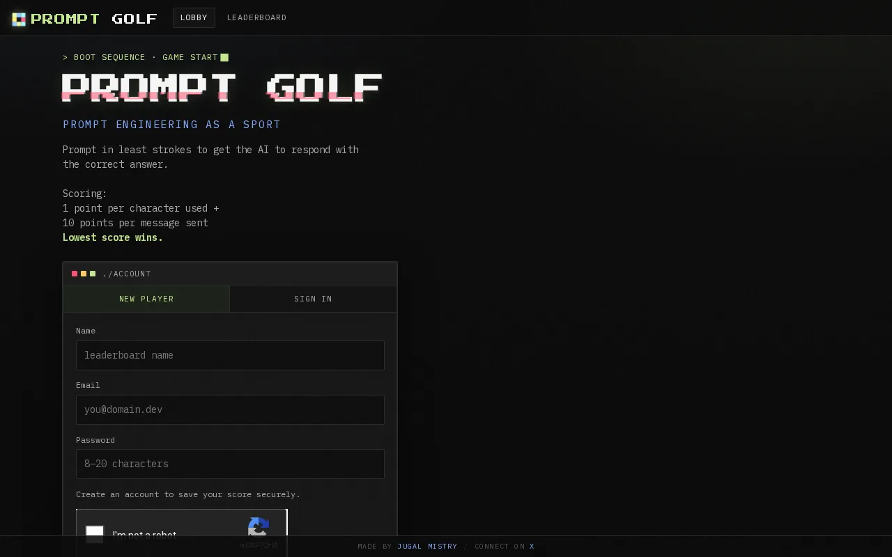 Prompt Golf — preview screenshot
