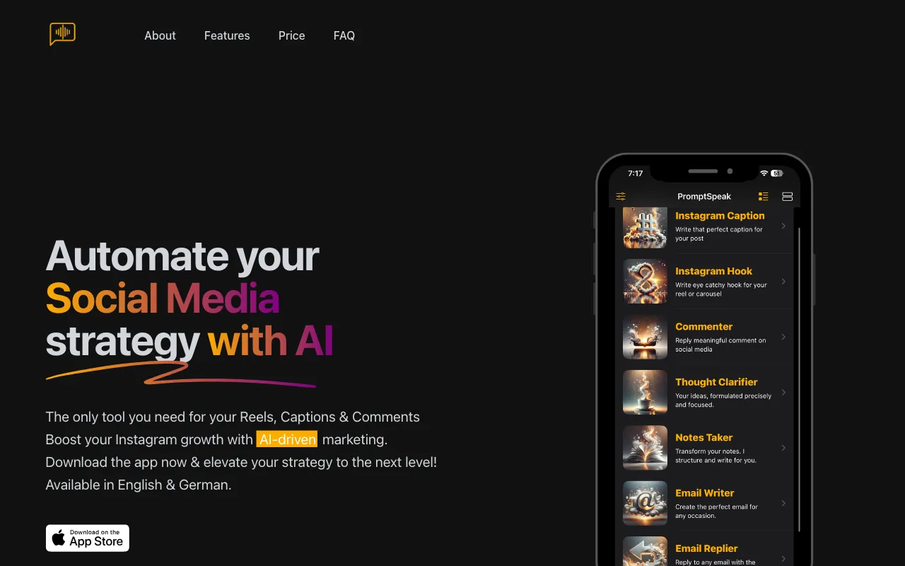 PromptSpeak.AI — preview screenshot