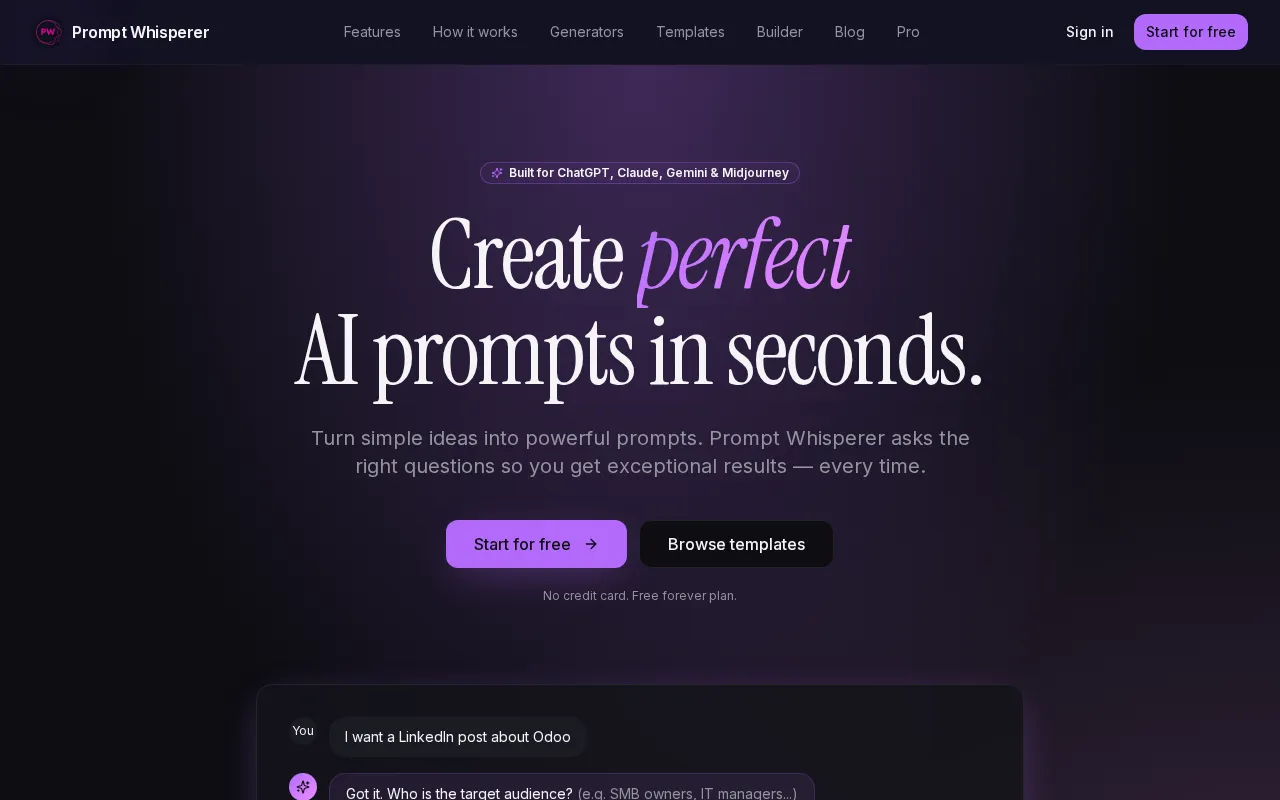 Prompt Whisperer — preview screenshot