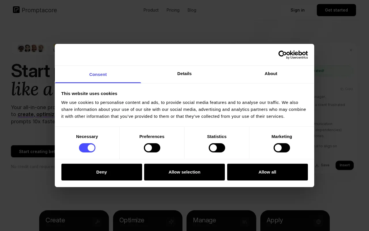 Promptacore — preview screenshot