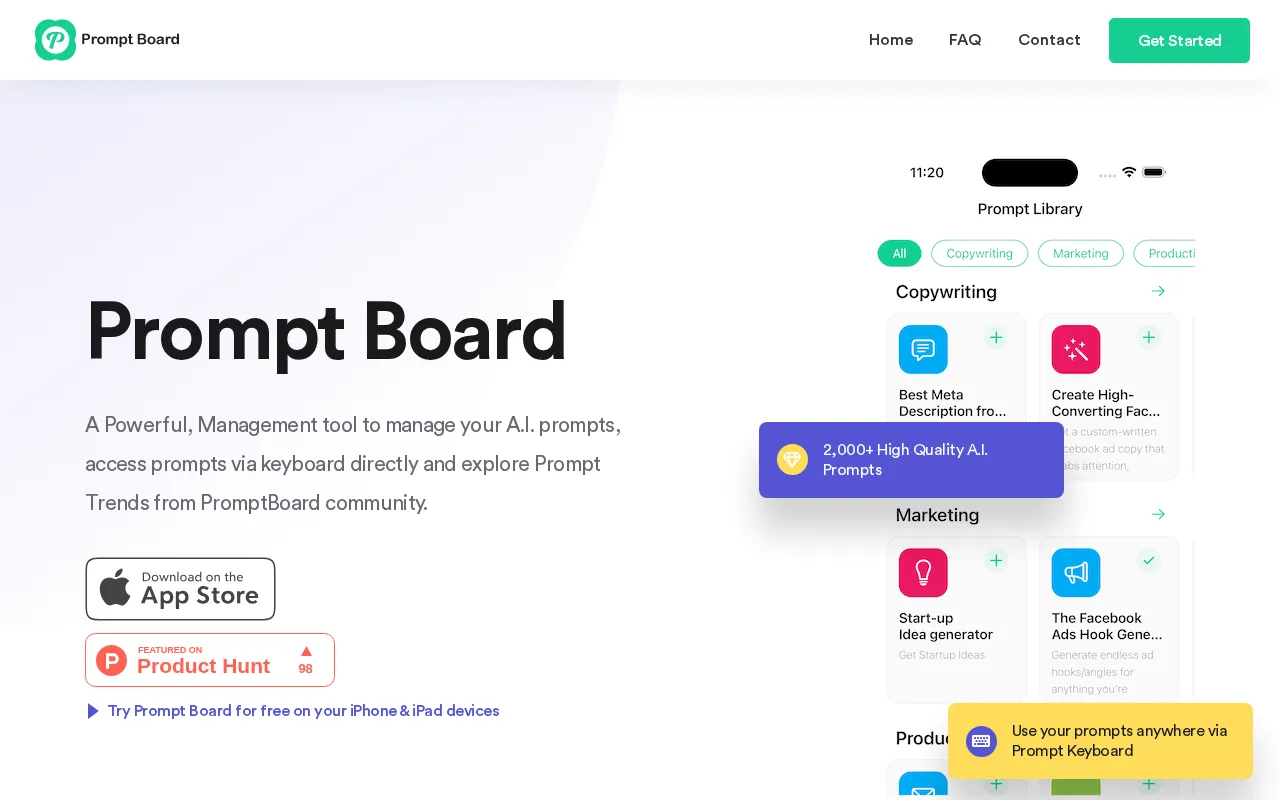 PromptBoard — preview screenshot