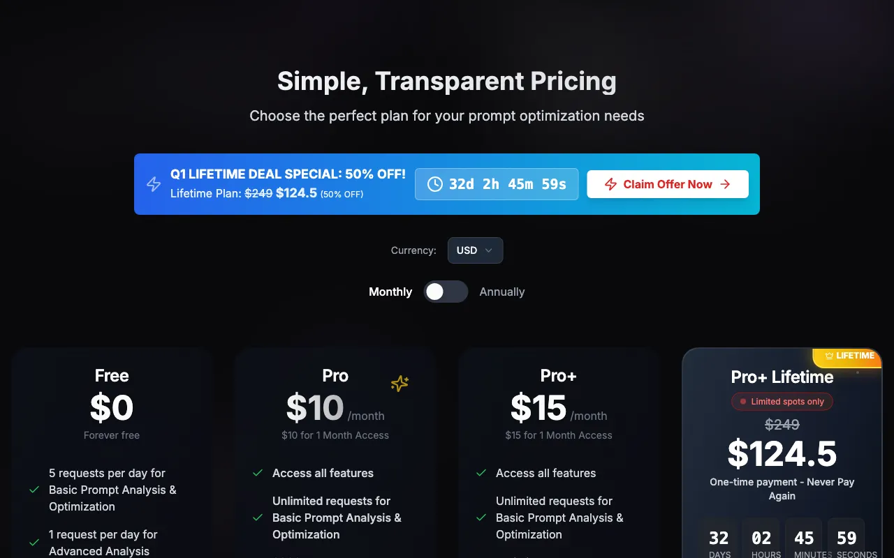 PrompTessor — pricing page