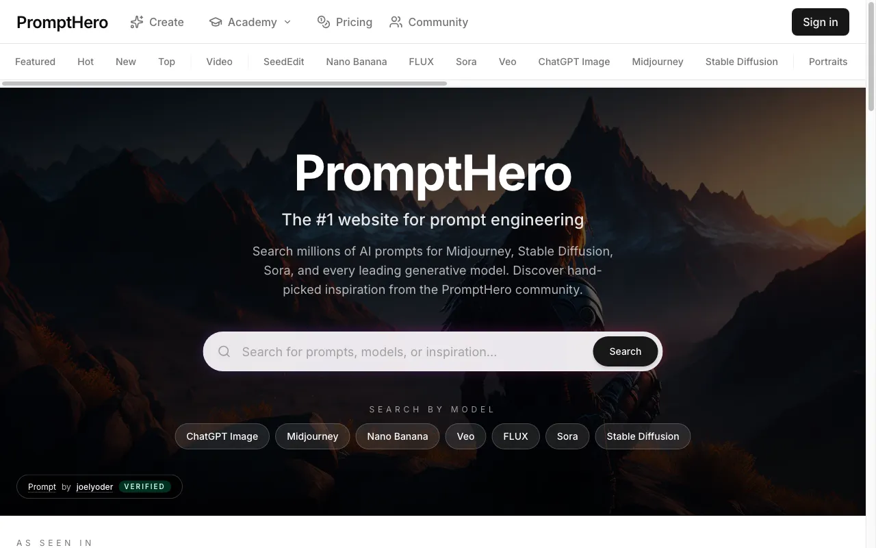 PromptHero — preview screenshot