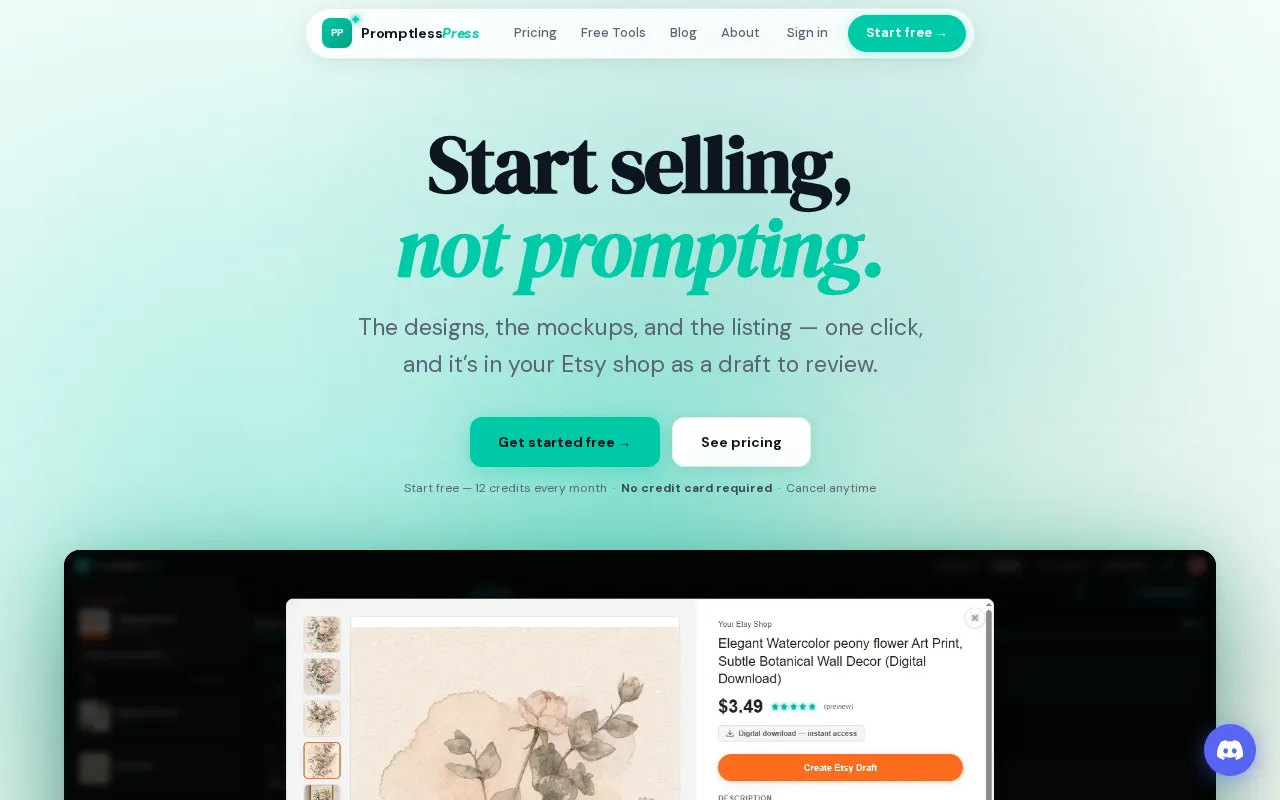PromptlessPress — preview screenshot