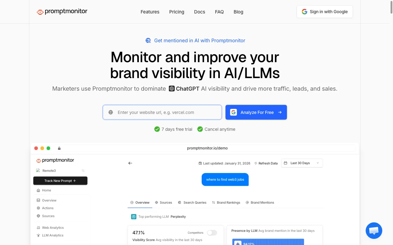 Promptmonitor — preview screenshot