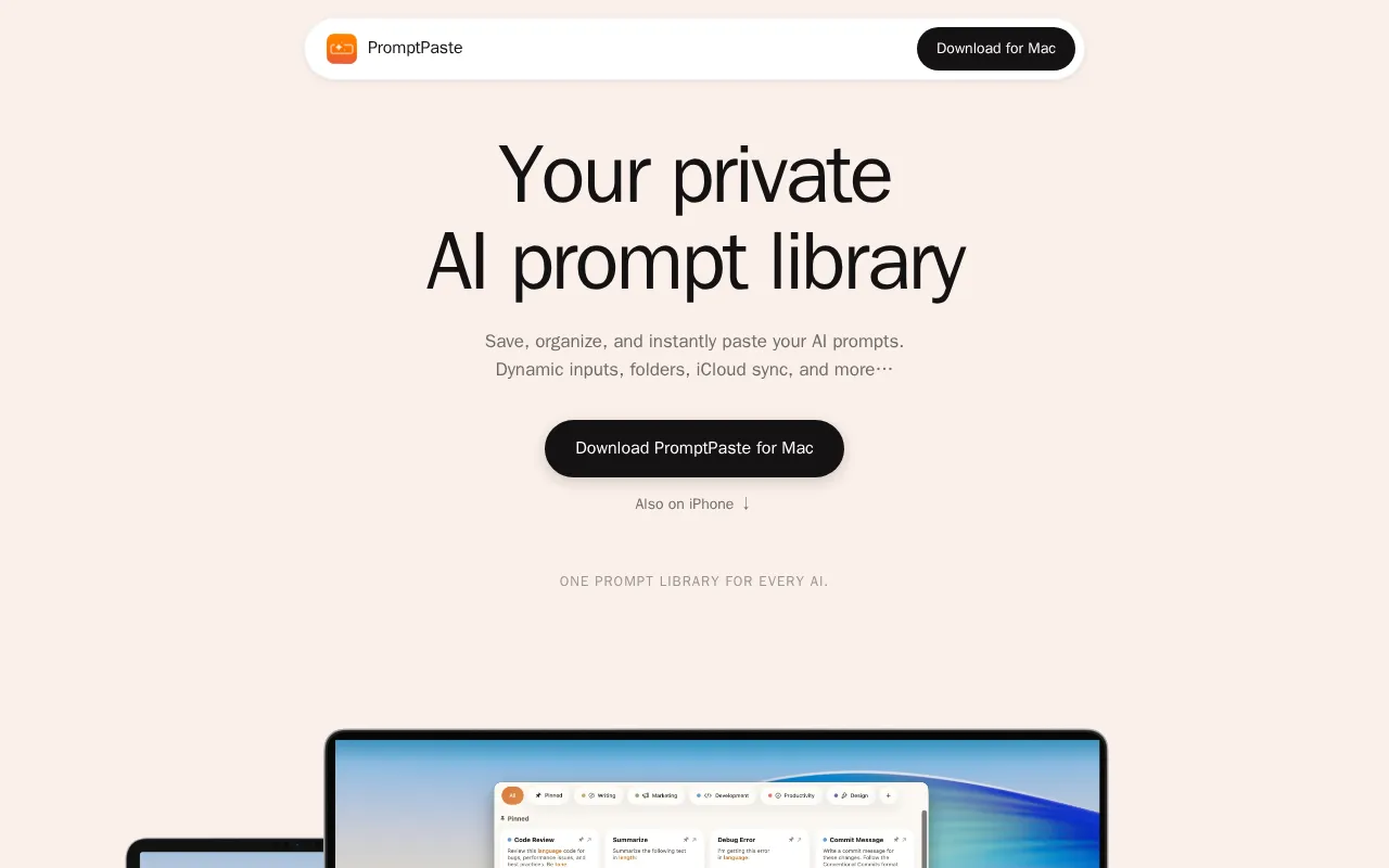 PromptPaste — preview screenshot