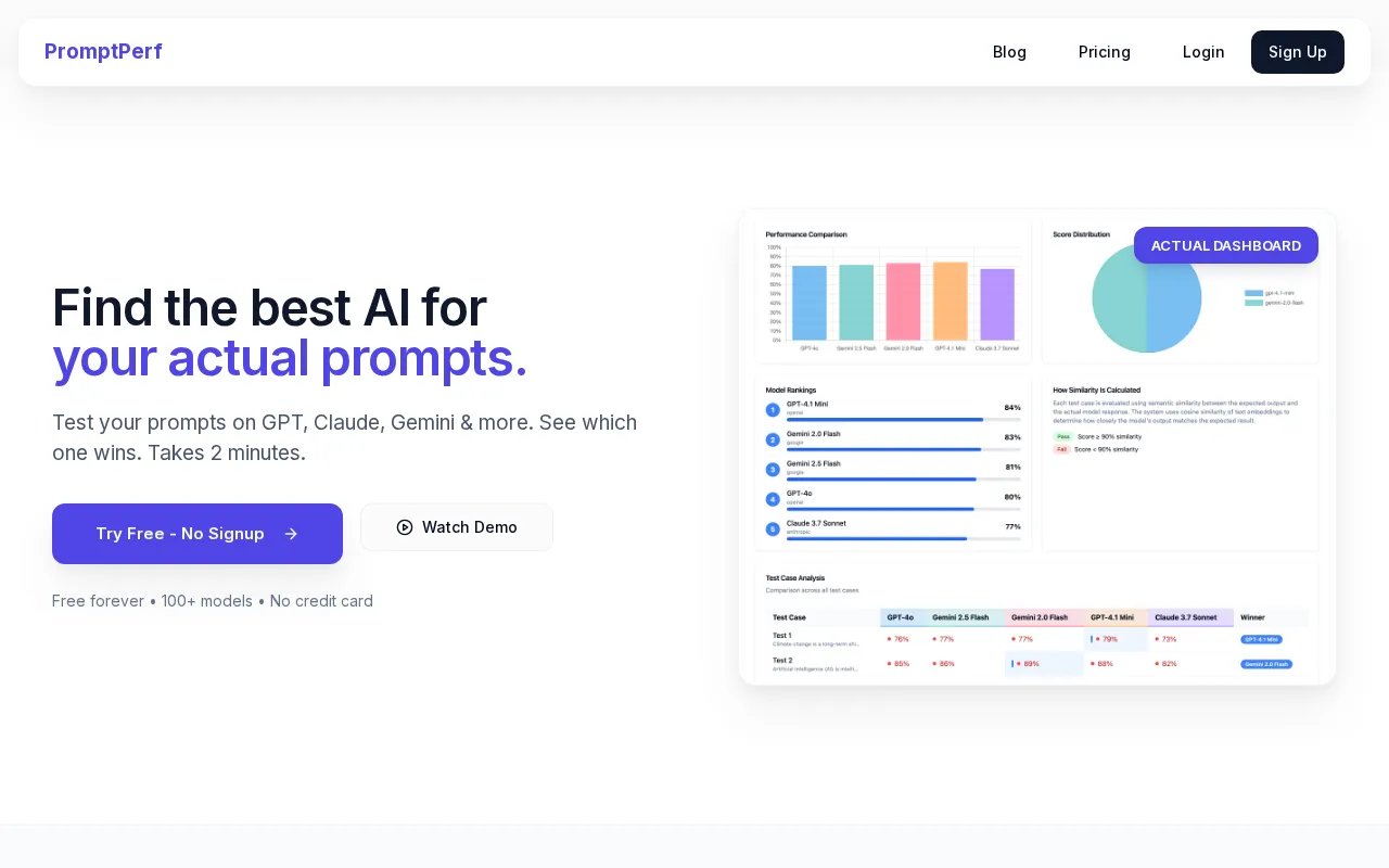 PromptPerf — preview screenshot
