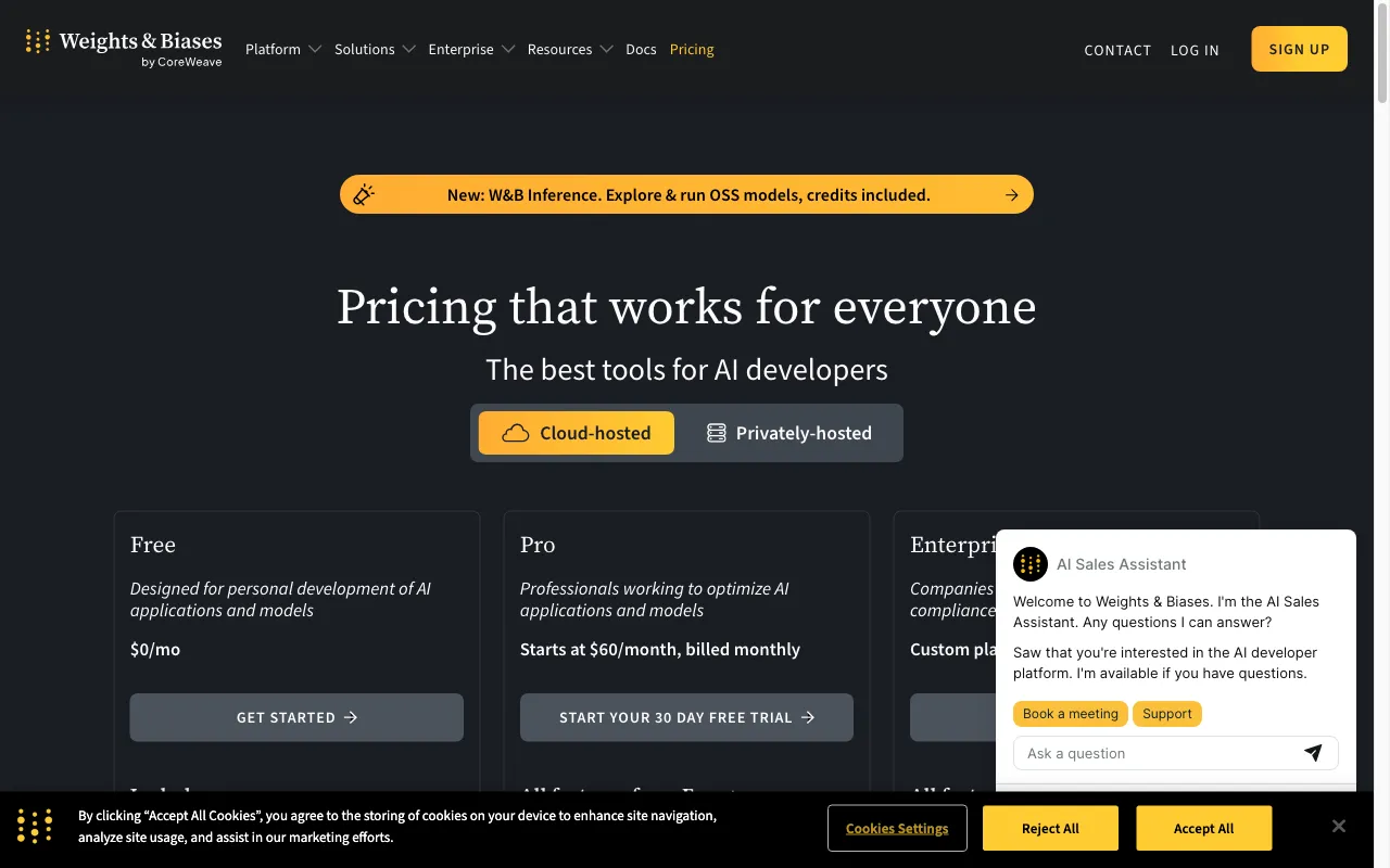 Prompts — pricing page
