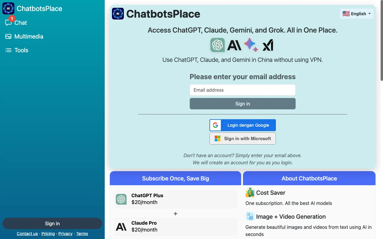 ChatbotsPlace — preview screenshot