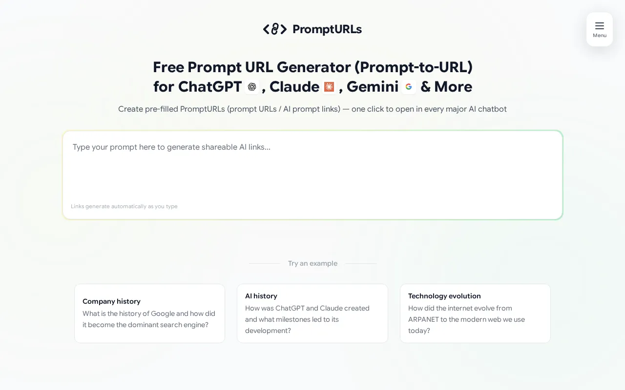 PromptURLs — pricing page