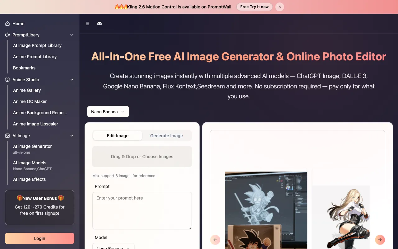 PromptWall:All-in-one AI Image Generator — preview screenshot