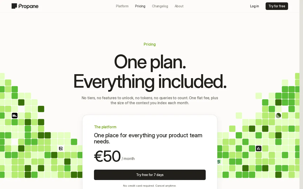 Propane — pricing page