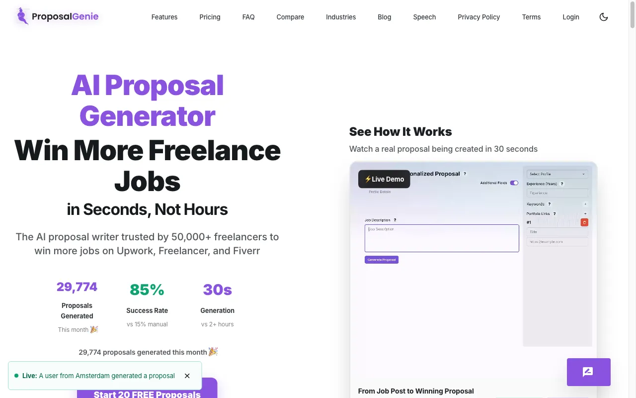 Proposal Genie — preview screenshot