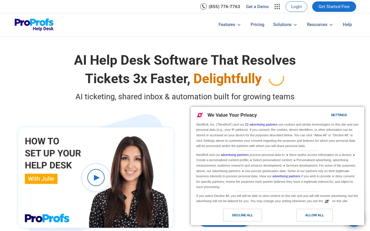 ProProfs Help Desk — preview screenshot
