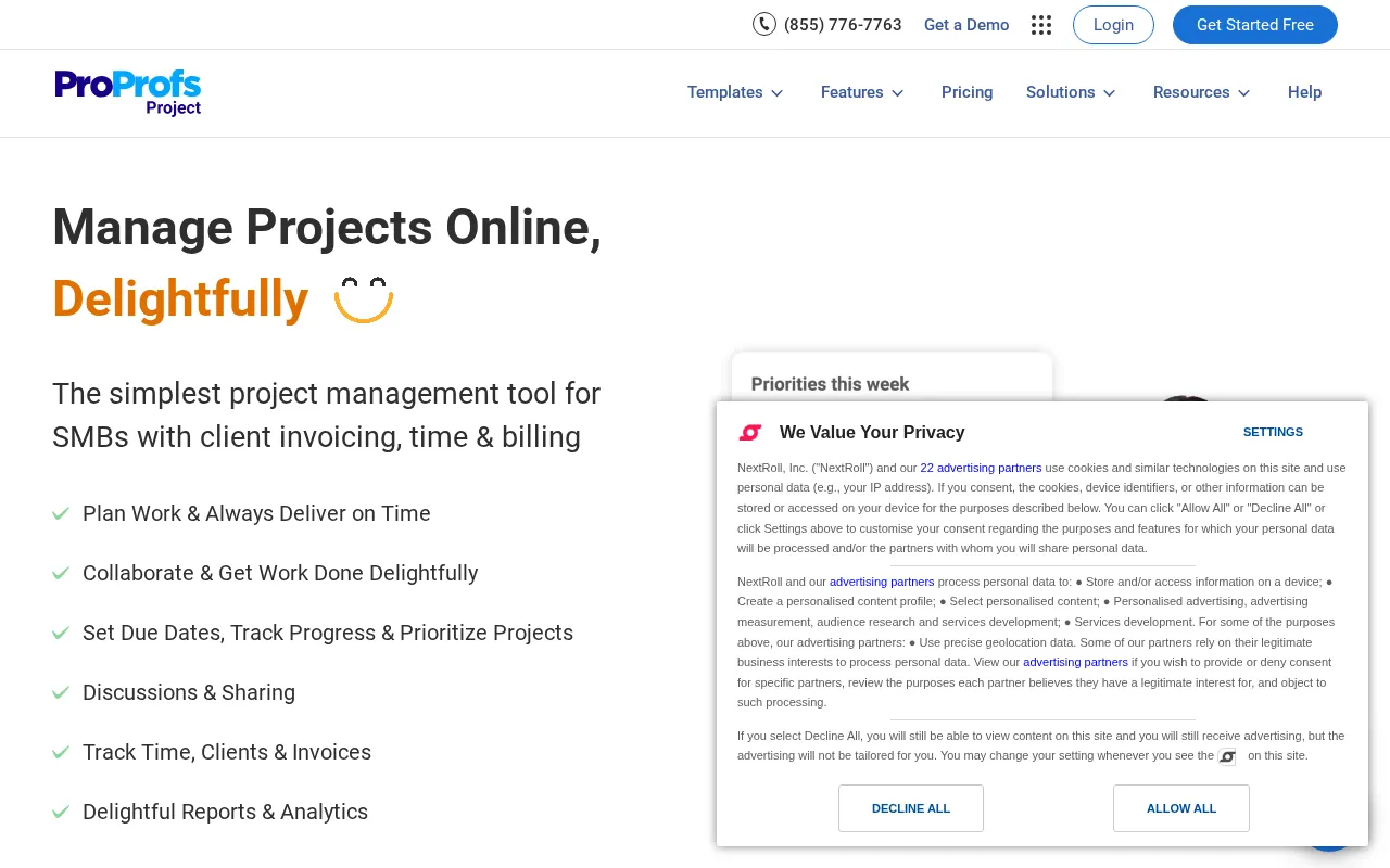 ProProfs Project — preview screenshot