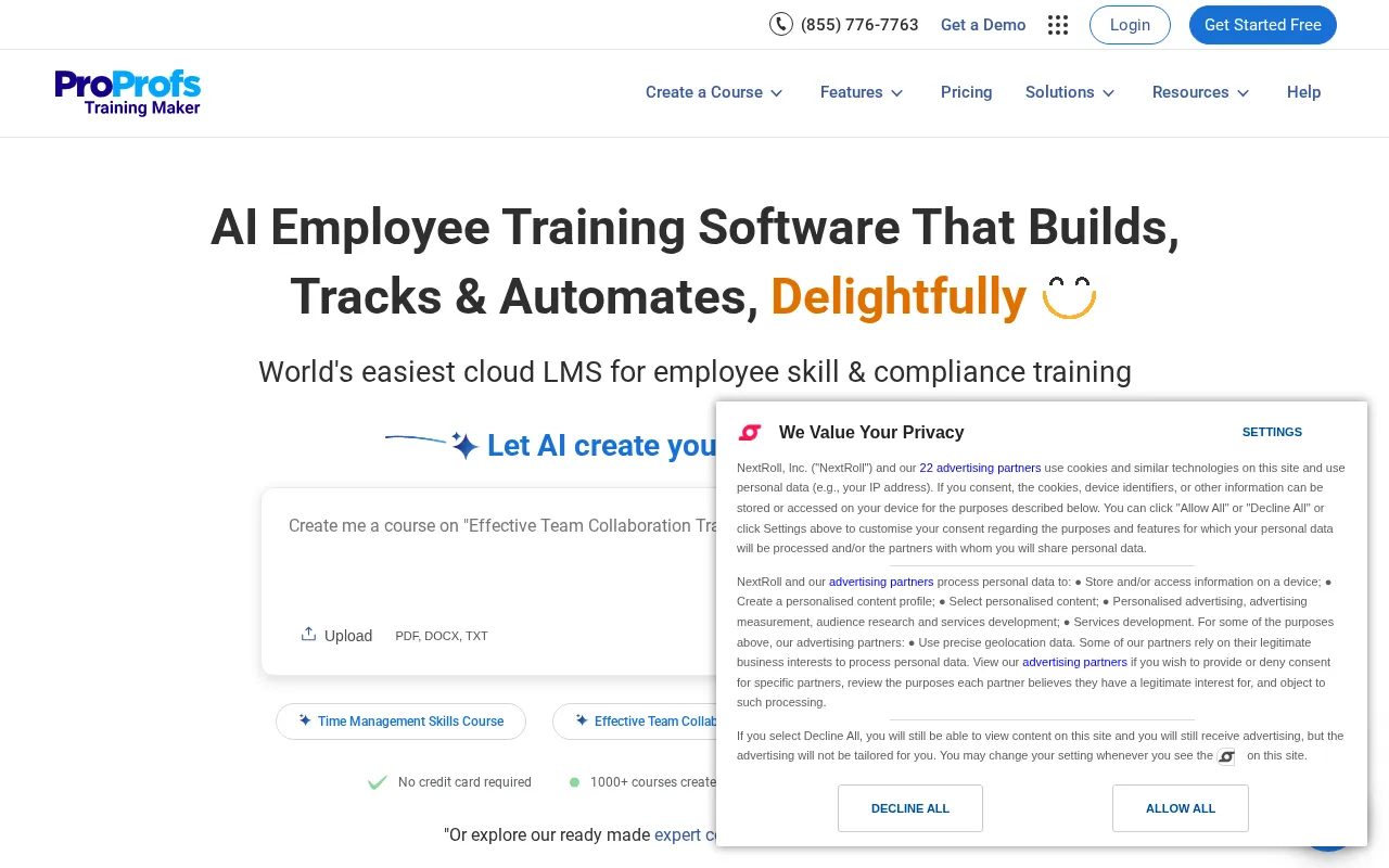 ProProfs Training Maker — preview screenshot
