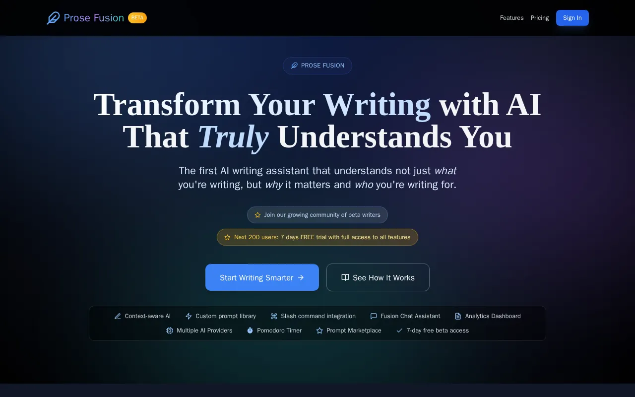 Prose Fusion — preview screenshot