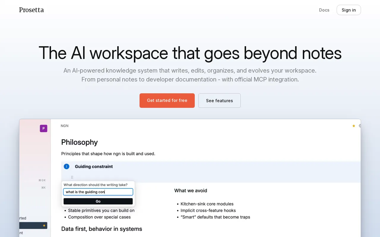 Prosetta — preview screenshot