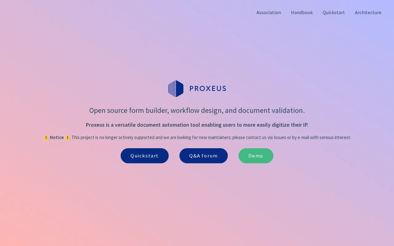 Proxeus — preview screenshot