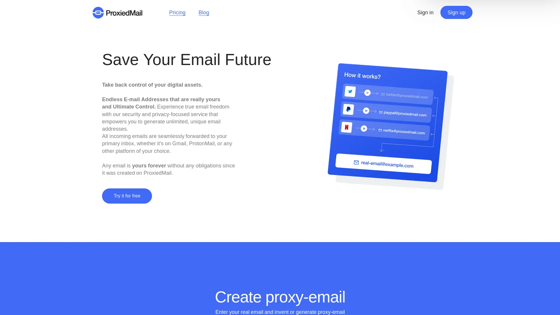 ProxiedMail — preview screenshot