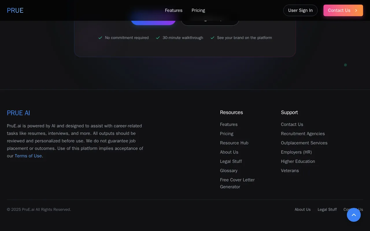 PruE AI — pricing page