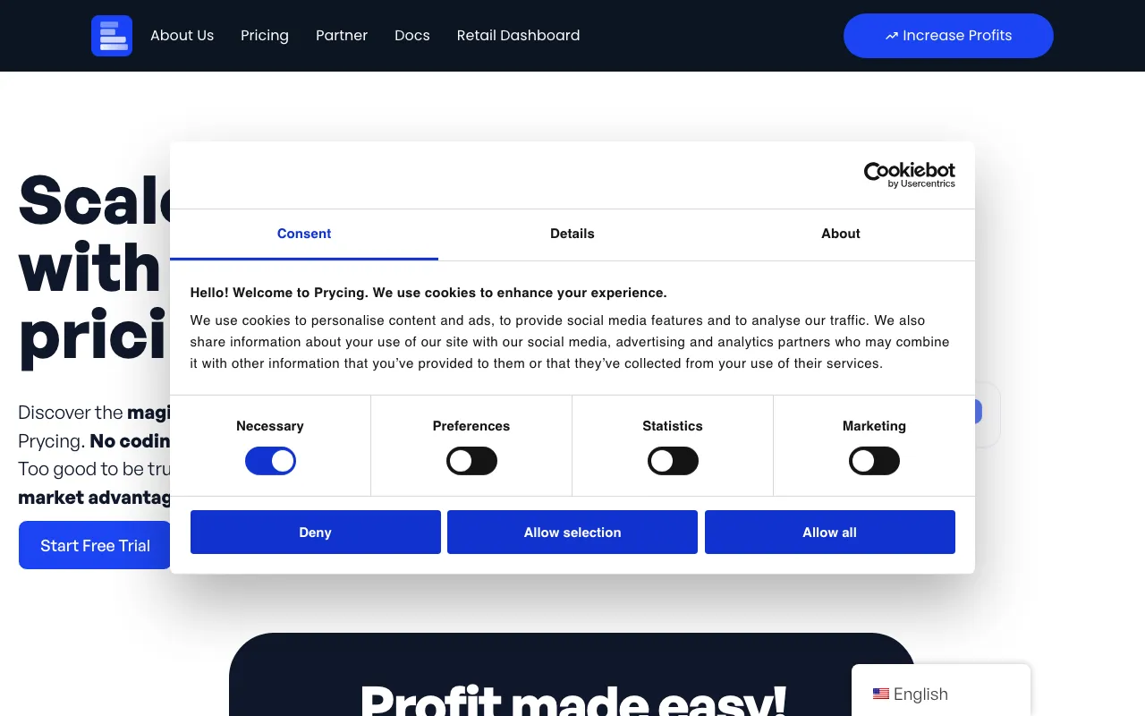 Prycing — preview screenshot