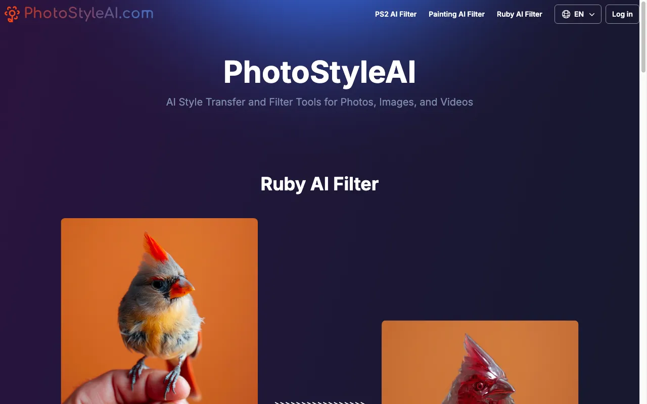 PS2 AI Filter by PhotoStyleAI — preview screenshot
