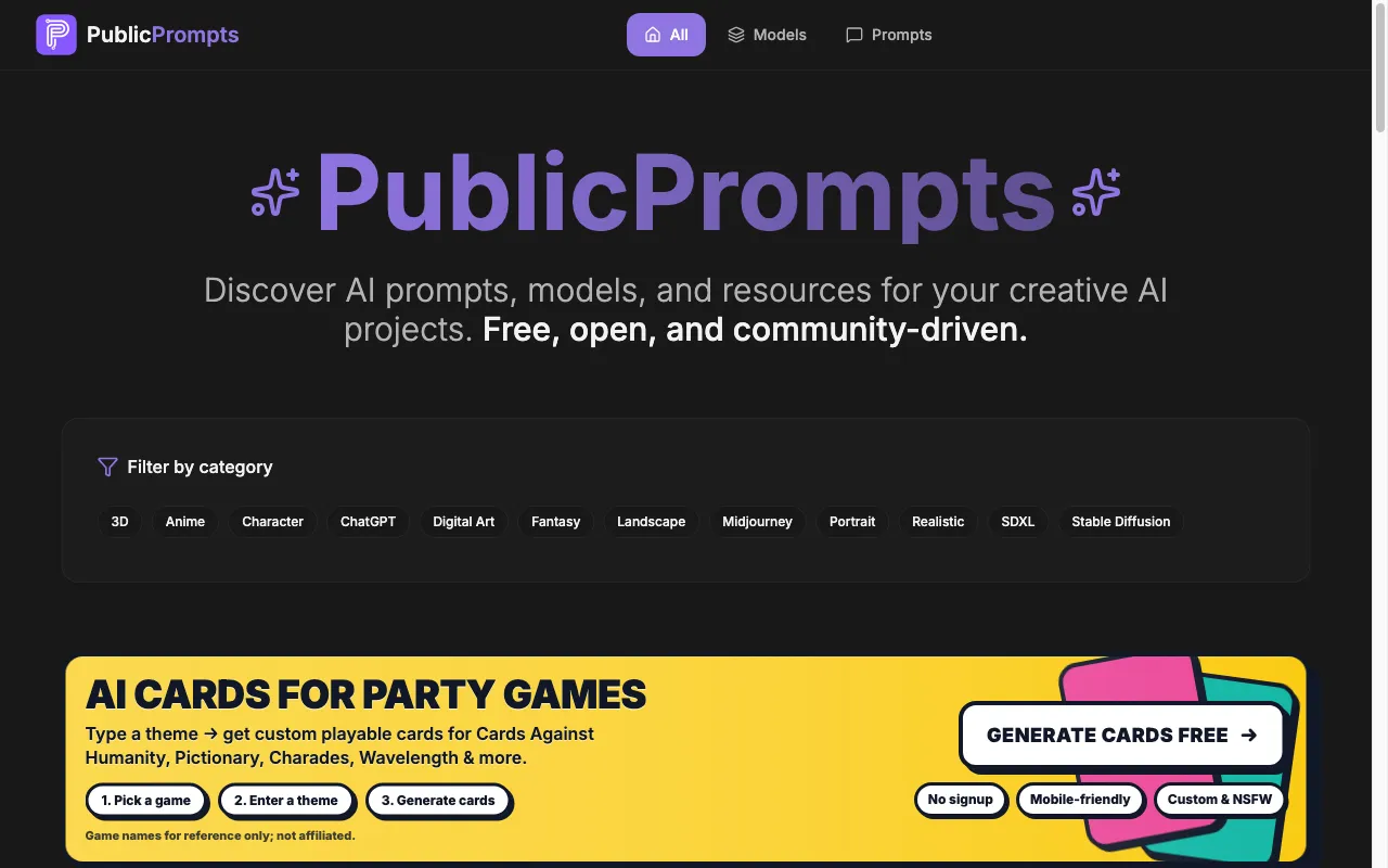 Public Prompts — preview screenshot