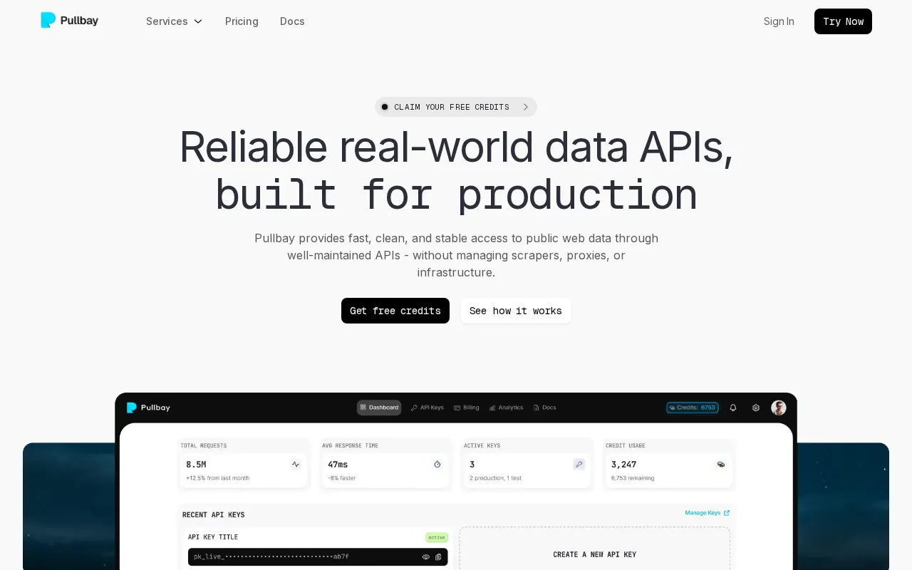 Pullbay — preview screenshot