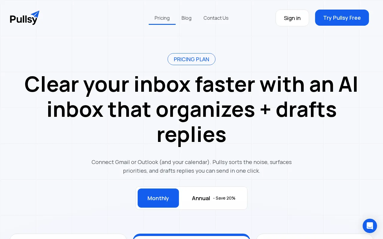 Pullsy — pricing page