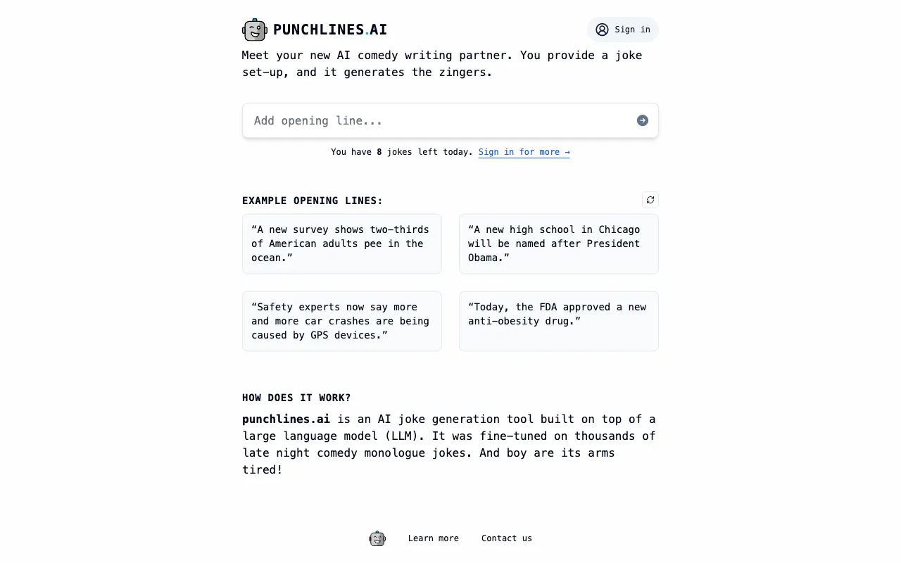 punchlines.ai — preview screenshot