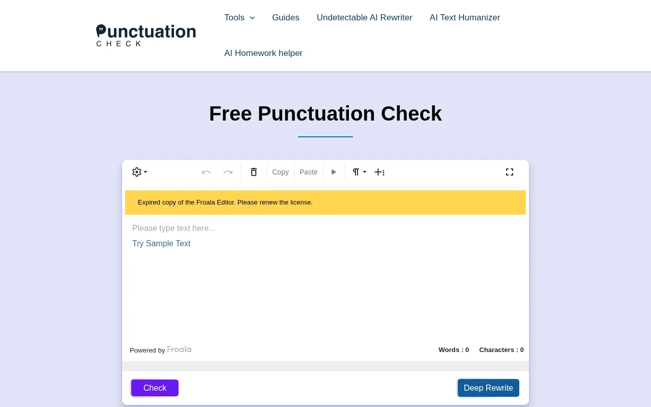 PunctuationCheck — preview screenshot
