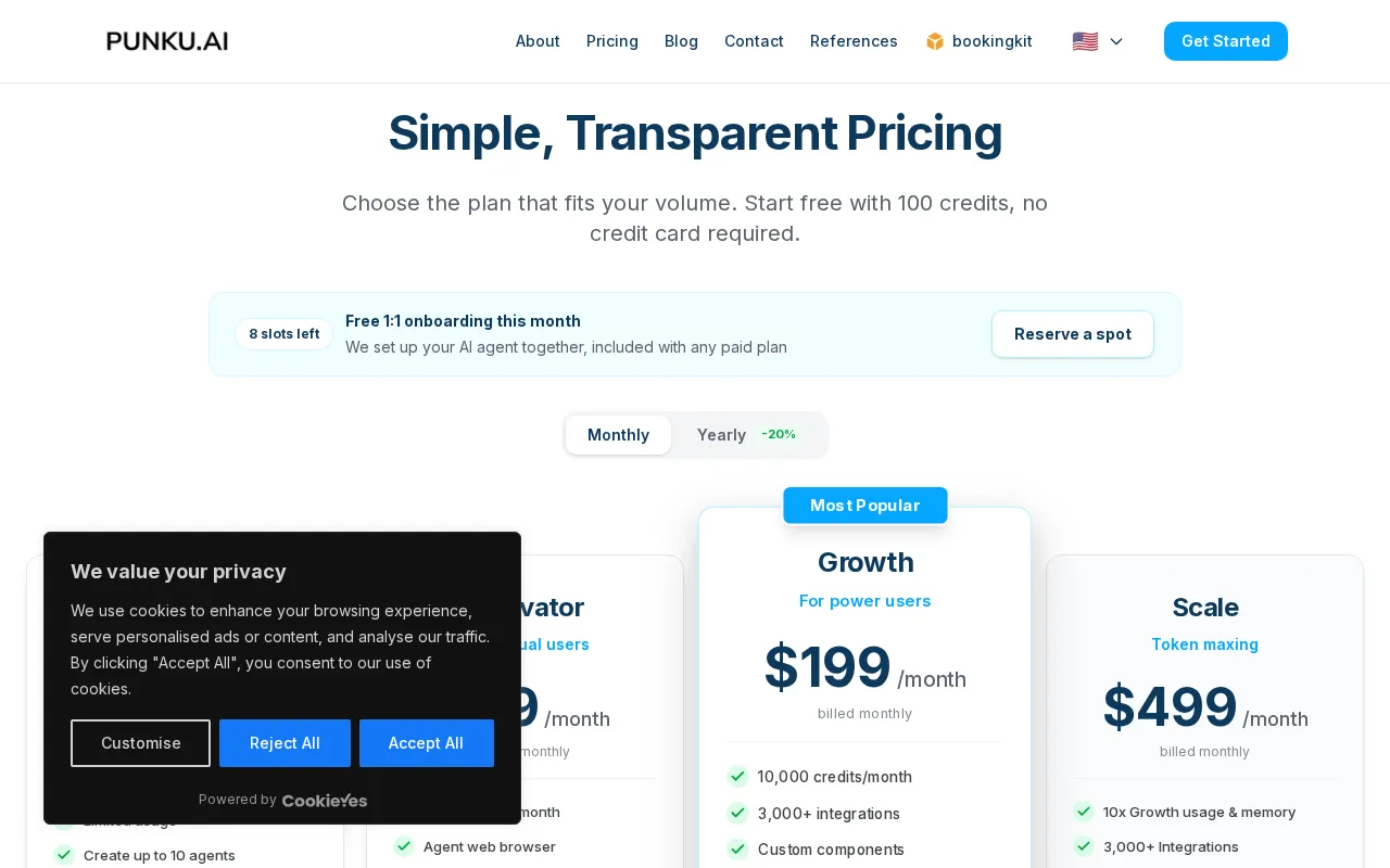 PUNKU.AI — pricing page