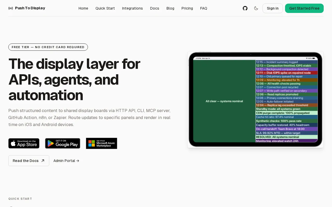 Push To Display — preview screenshot