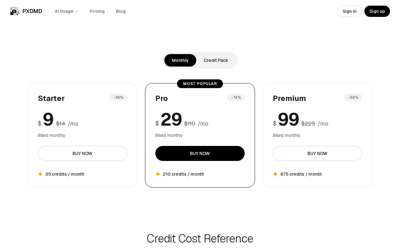 pxdmd — pricing page